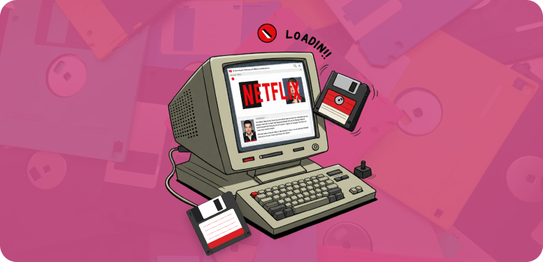 Netflix binge on a floppy disk