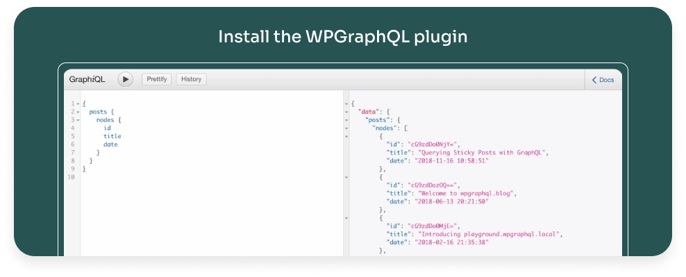 Install the WPGraphQL plugin