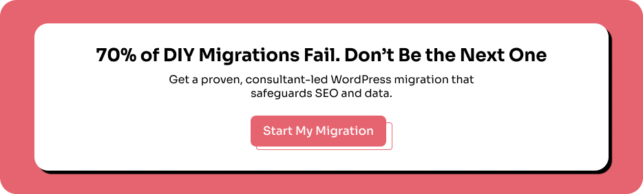 WordPress migration CTA